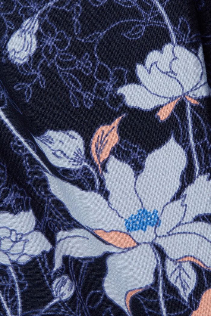 Patterned midi dress, 100% cotton, DARK BLUE, detail image number 4