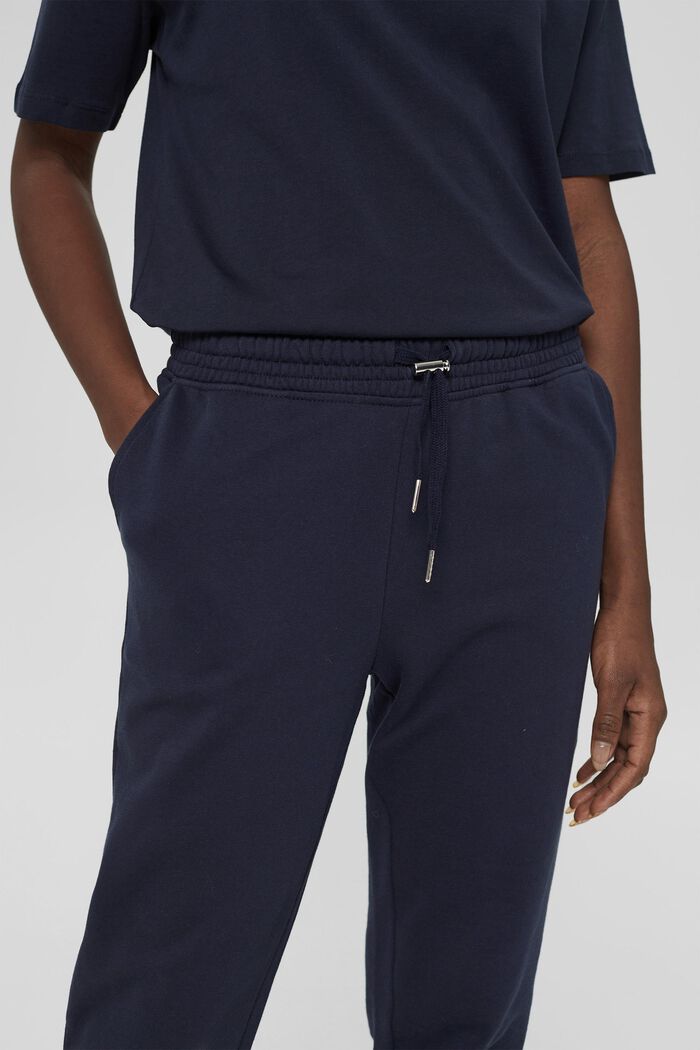 Tracksuit bottoms made of 100% cotton, NAVY, detail image number 0