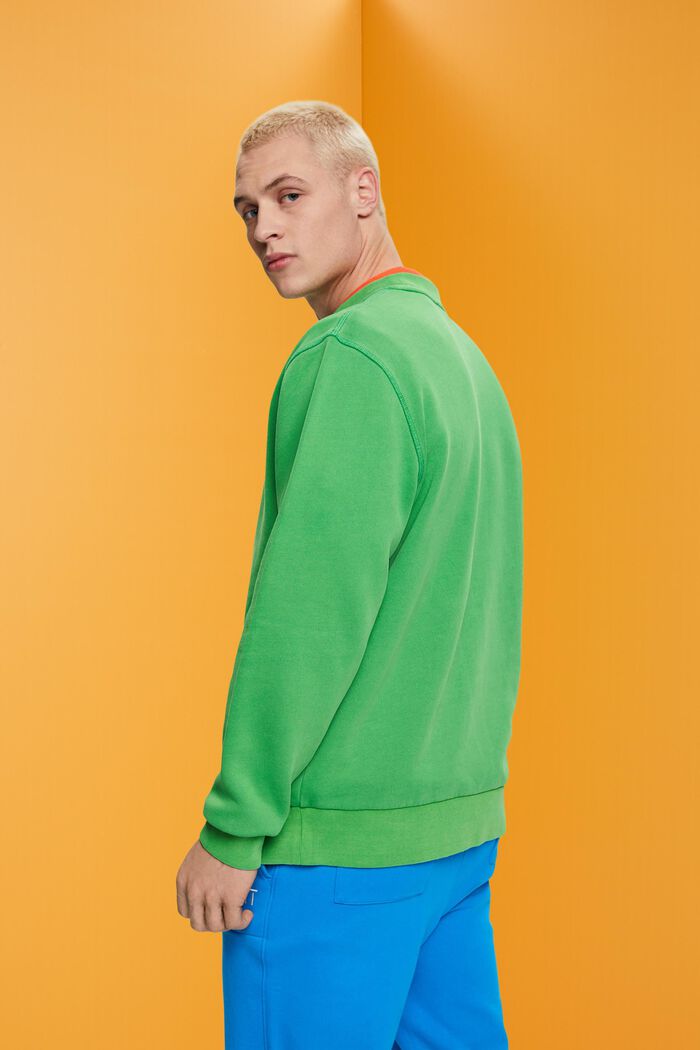 Plain regular fit sweatshirt, GREEN, detail image number 3
