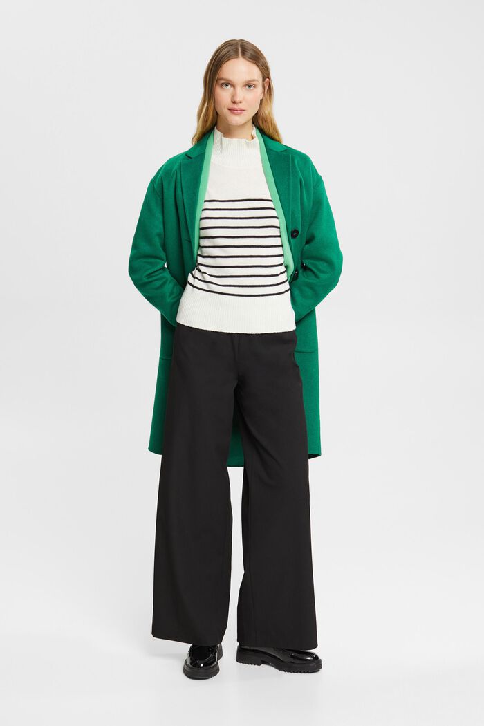 ESPRIT - Wool blend mock neck jumper, LENZING™ ECOVERO™ at our online shop