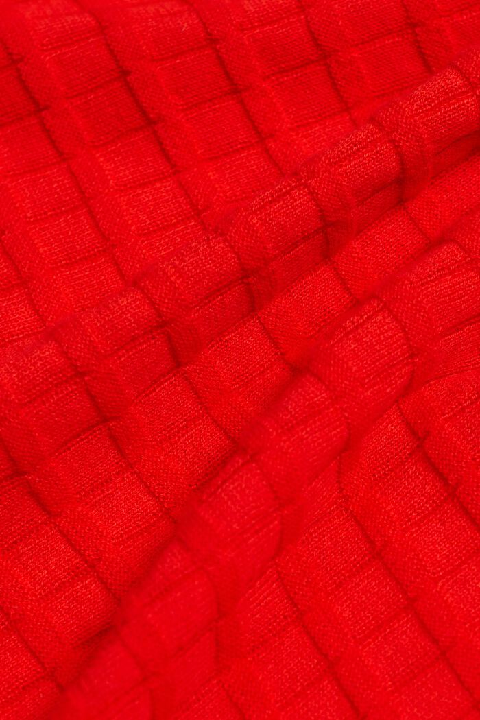Structured Knit Sweater, RED, detail image number 5