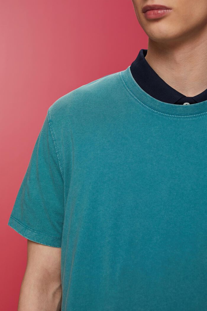 Garment-dyed jersey t-shirt, 100% cotton, TEAL BLUE, detail image number 2