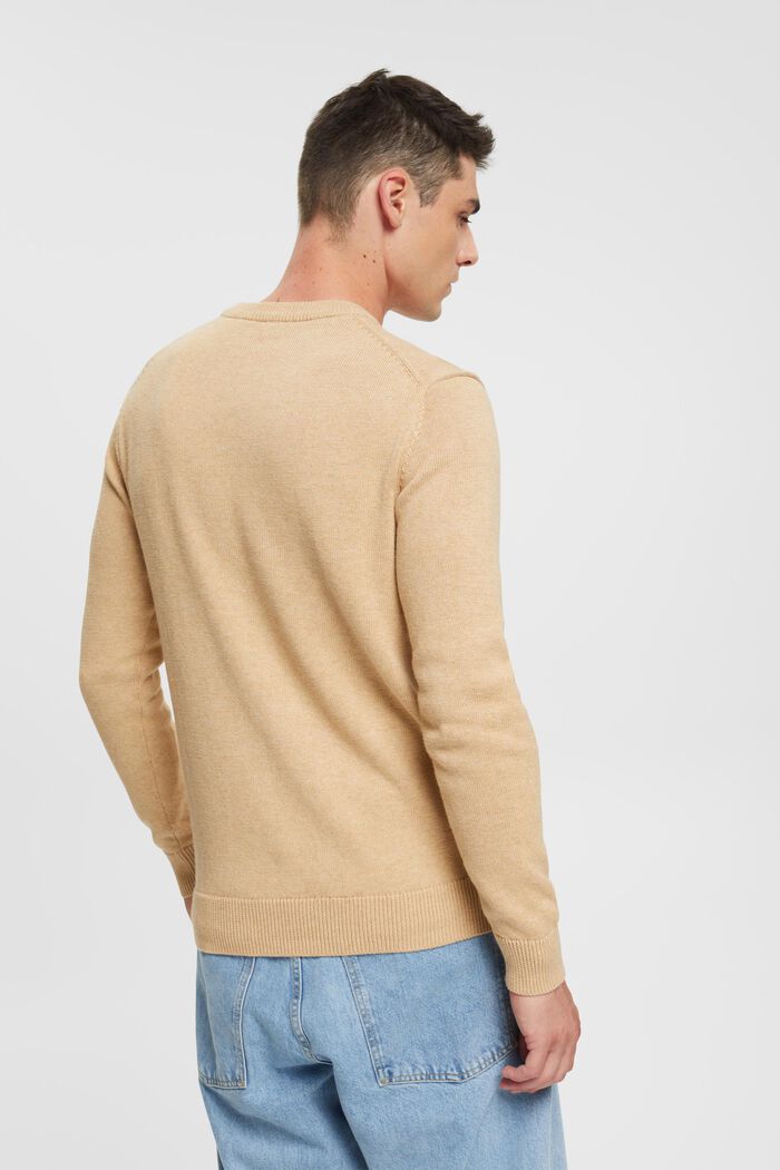 Sustainable cotton knit jumper, BEIGE, detail image number 3