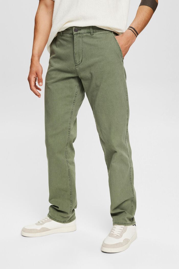 Cotton chinos, GREEN, detail image number 0