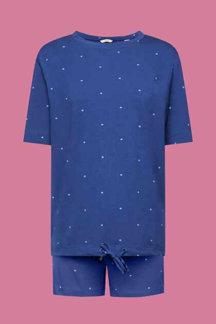 Short cotton pyjamas with all-over pattern