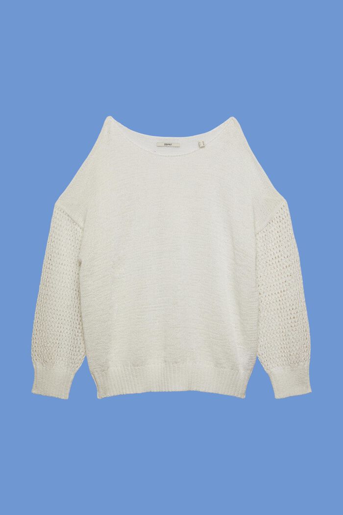 CURVY loose knit jumper, OFF WHITE, detail image number 5