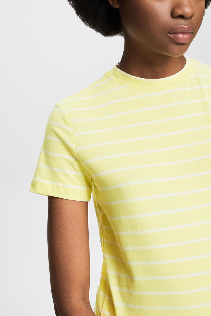 Striped Crewneck Top, LIME YELLOW, detail image number 3