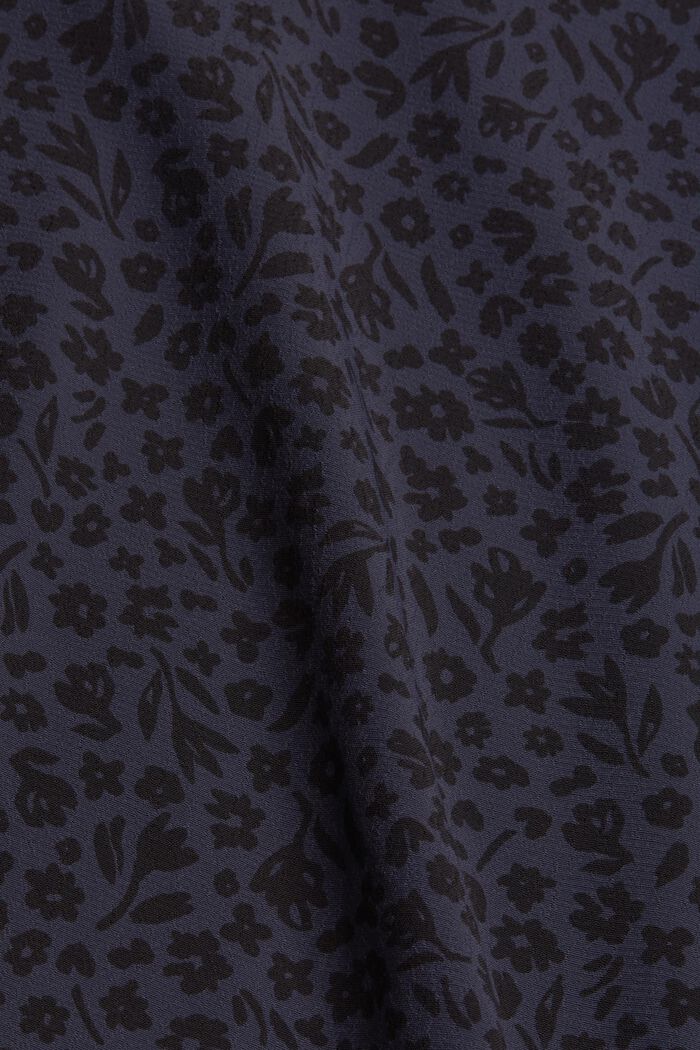 Floral blouse flounce details, made of LENZING™ ECOVERO™, NAVY, detail image number 4