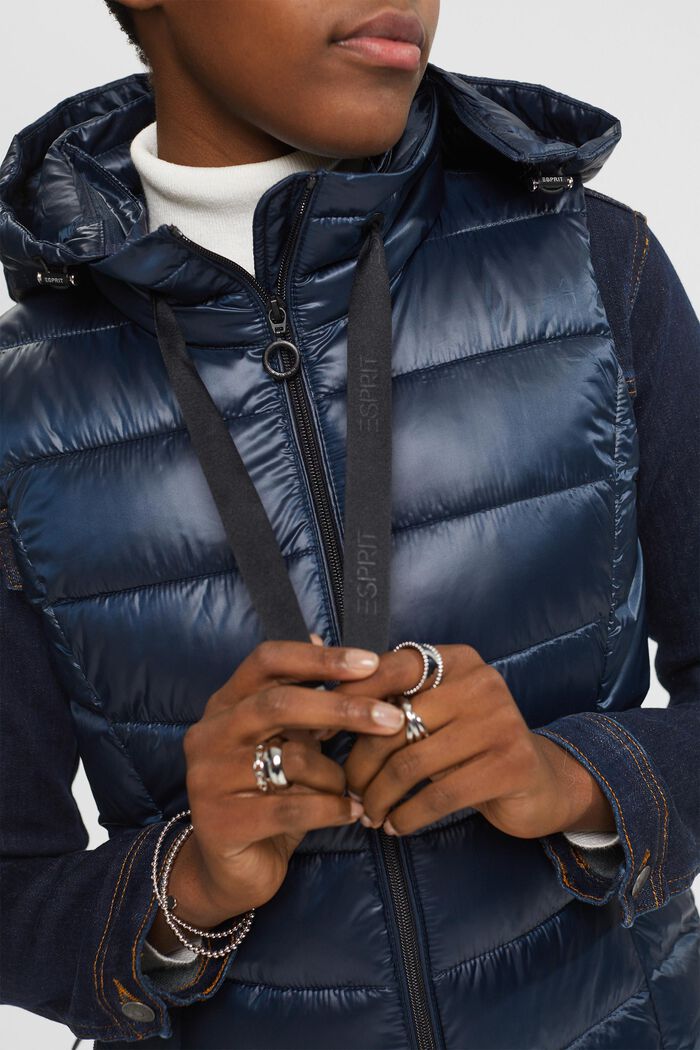 Hooded Quilted Shell Vest, NAVY, detail image number 2