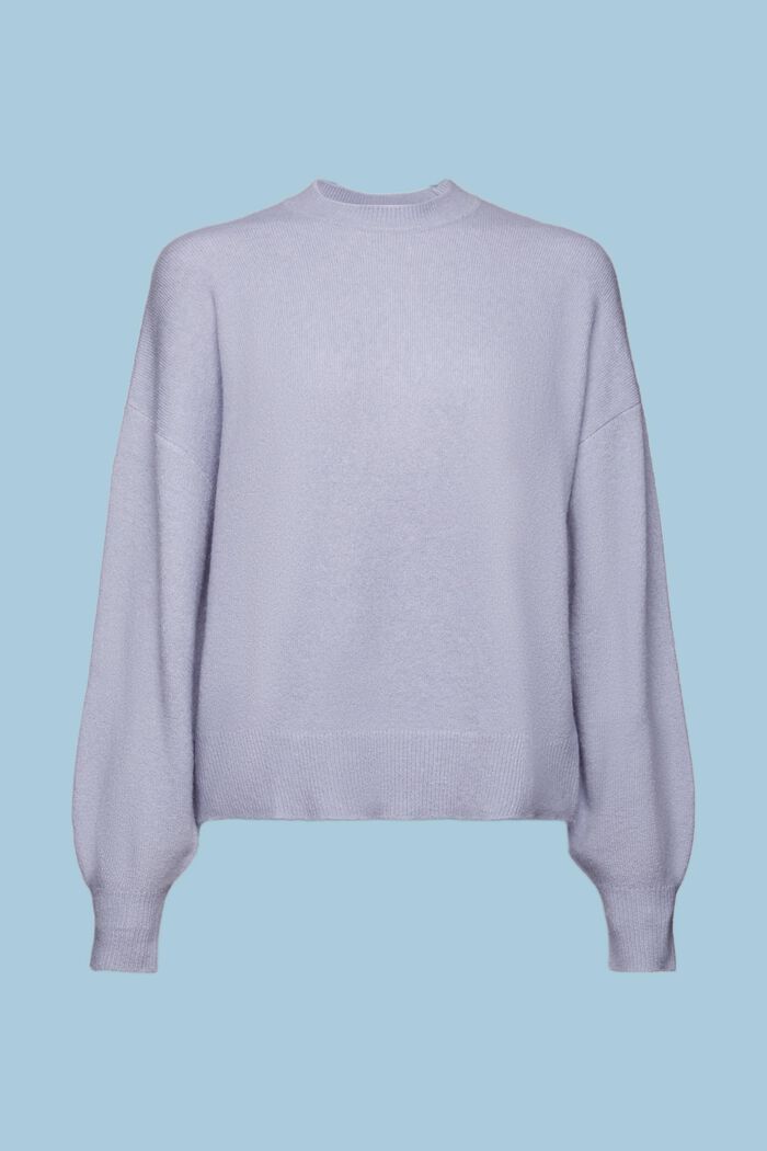 Wool Blend Crewneck Sweater, LIGHT BLUE LAVENDER, detail image number 6