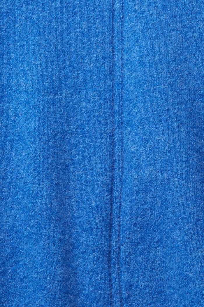 Wool blend: fluffy jumper with stand-up collar, BRIGHT BLUE, detail image number 5