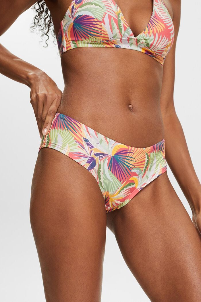 Printed Hipster Bikini Bottoms, CORAL RED, detail image number 2
