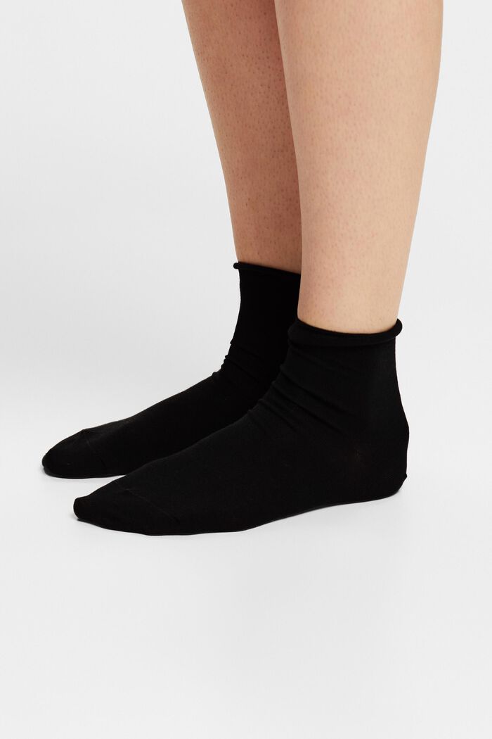 2-Pack Knit Socks, BLACK, detail image number 1