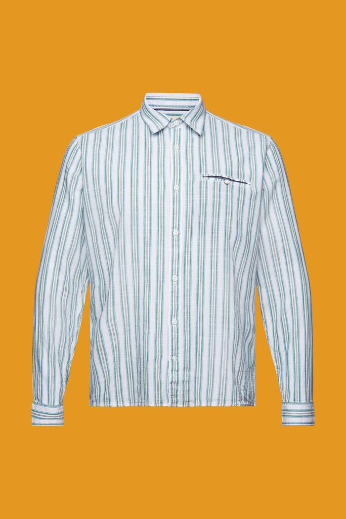 Striped Cotton Shirt, WHITE, detail image number 6