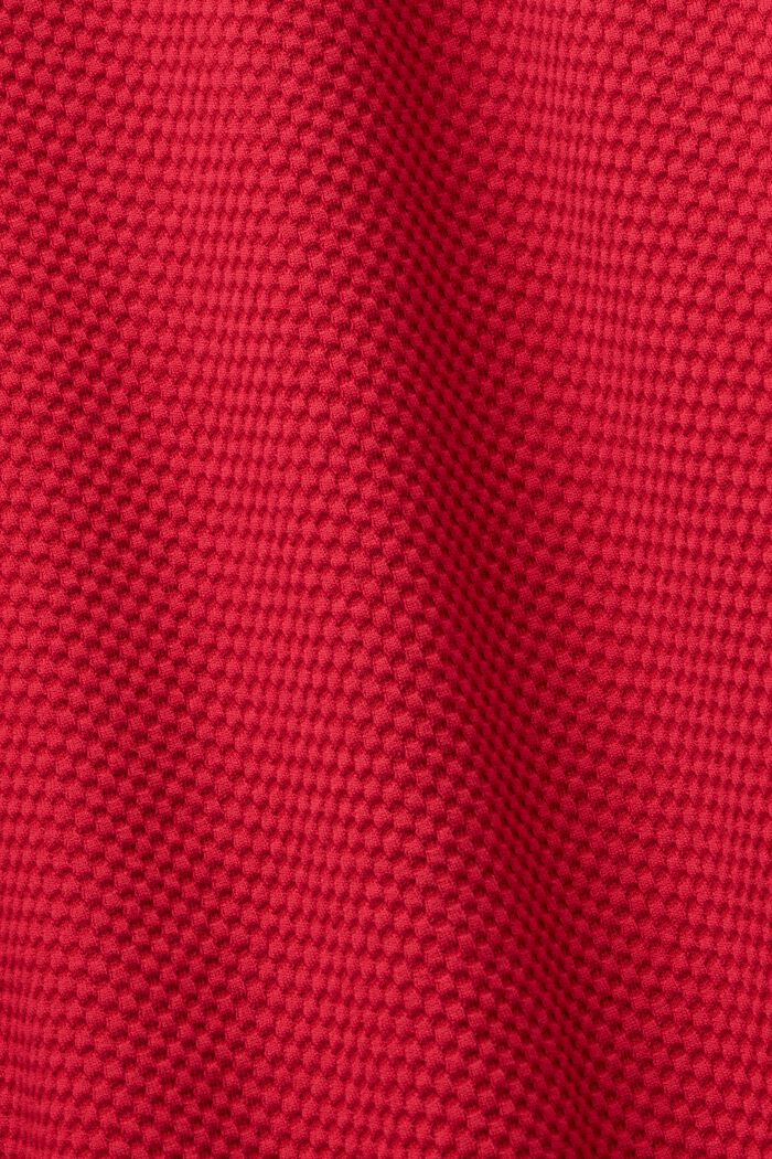 Textured Sweatshirt Cardigan, DARK RED, detail image number 4