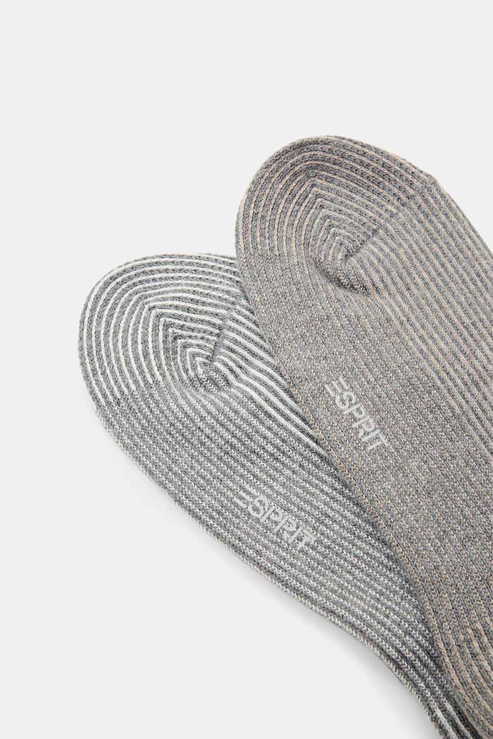 2-Pack Striped Chunky Knit Socks, GREY, detail image number 2