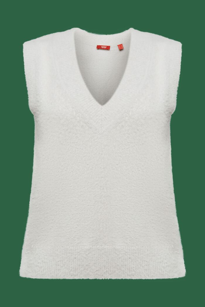 Wool Blend V-Neck Vest, LIGHT GREY, detail image number 6
