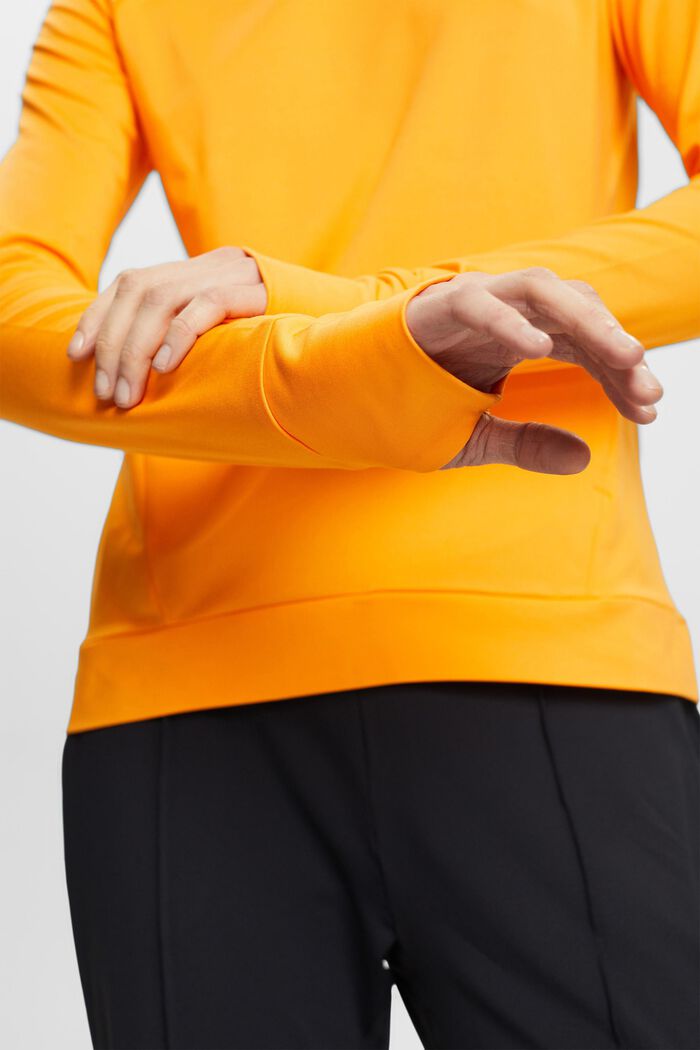 Long-sleeved sports top with E-Dry, GOLDEN ORANGE, detail image number 2