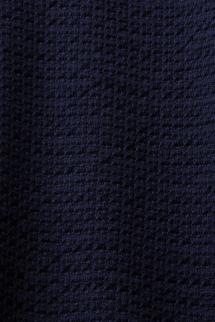 Structured Round Neck Sweater, NAVY BLUE, detail image number 5