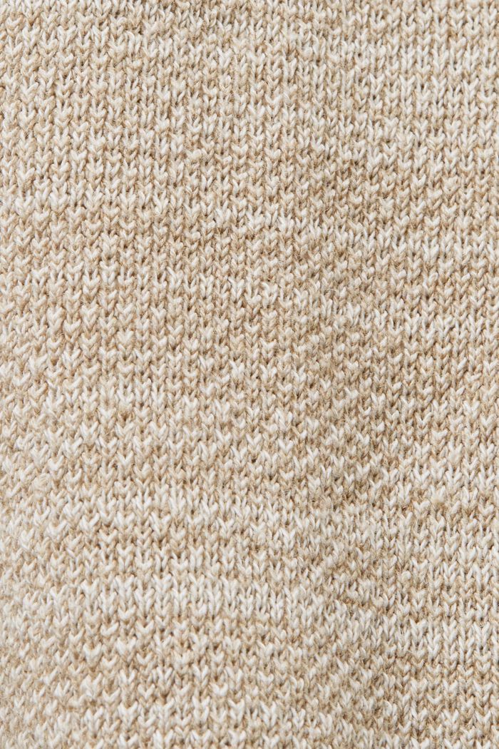Short-sleeved jumper with a polo collar, SAND, detail image number 5