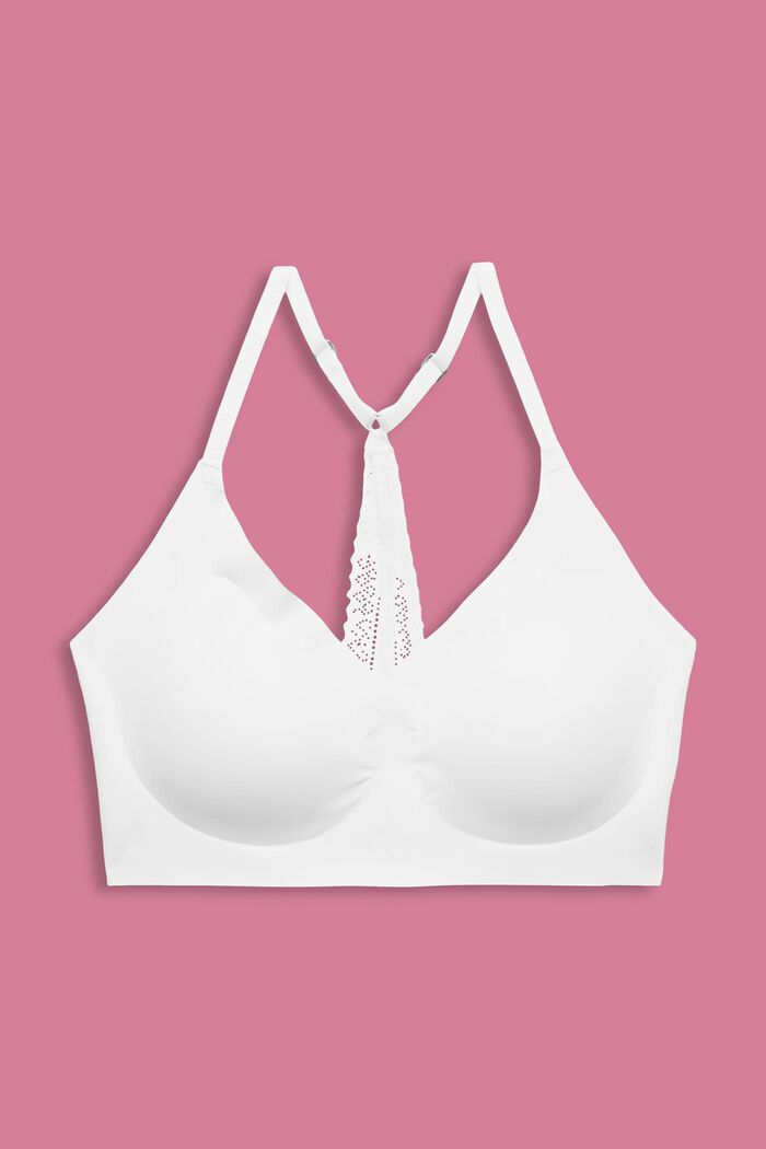 Seamless Padded Racerback Bra, OFF WHITE, detail image number 4