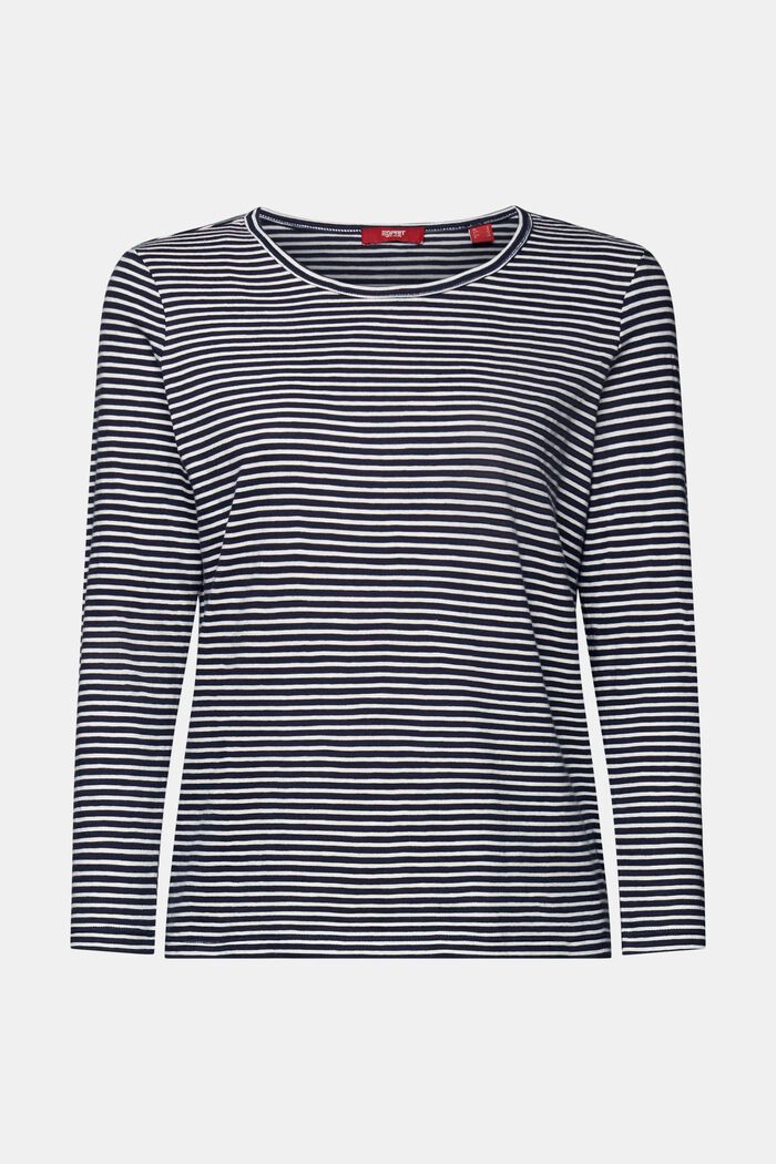 Striped Long-Sleeve Top, NAVY, detail image number 7