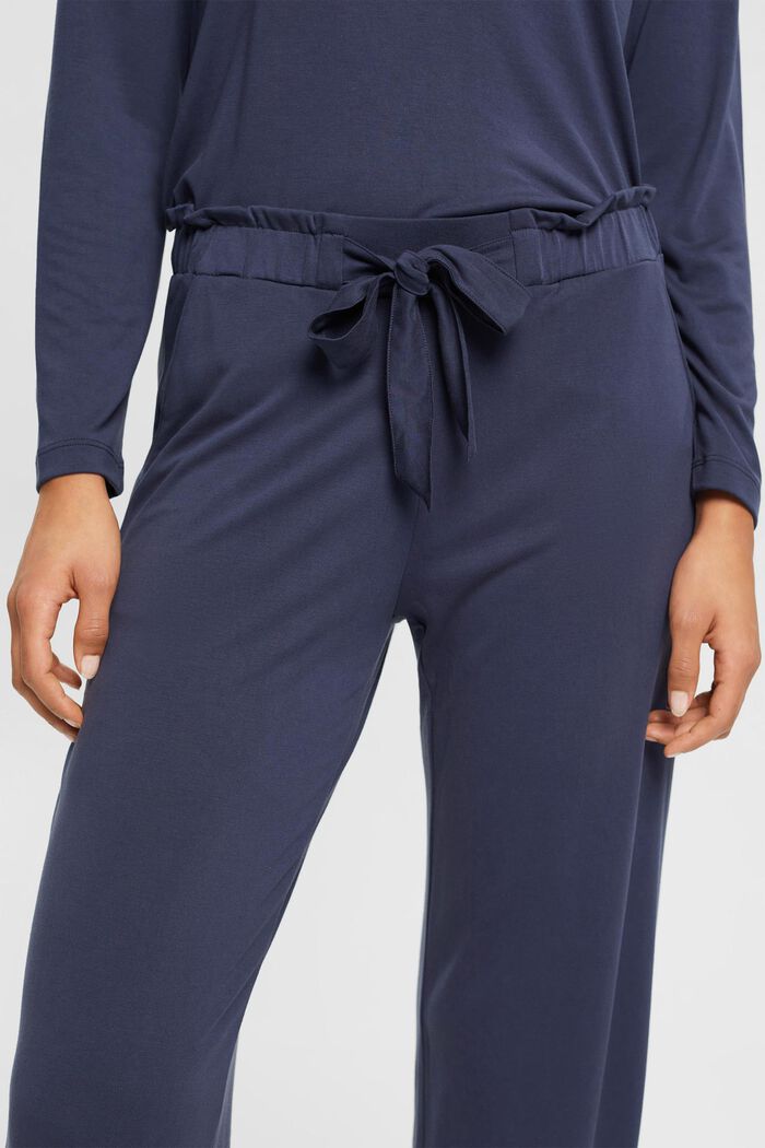 Pyjama bottoms with fixed tie belt, TENCEL™, INK, detail image number 0