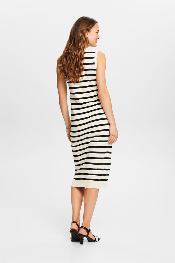 Striped Sleeveless Midi Dress, CREAM BEIGE, detail image number 2