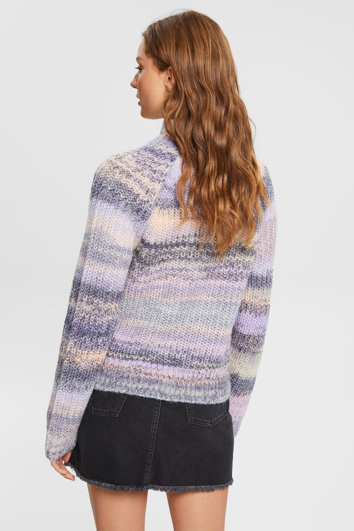 Chunky knit wool blend jumper, PURPLE, detail image number 3
