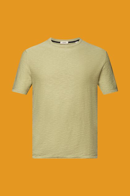 Short-sleeve jumper, cotton-linen blend
