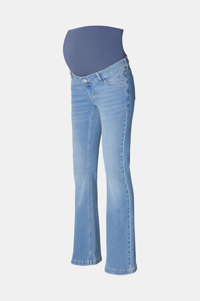 Flared leg jeans with over-bump waistband