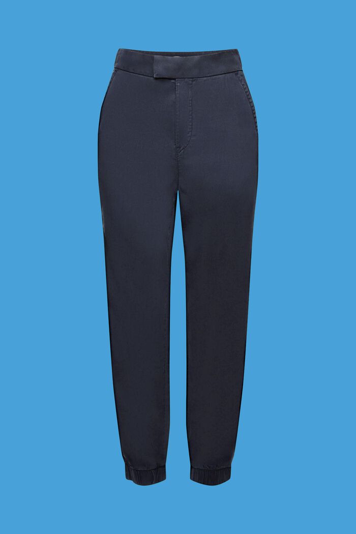 High-rise sporty twill trousers, NAVY, detail image number 7
