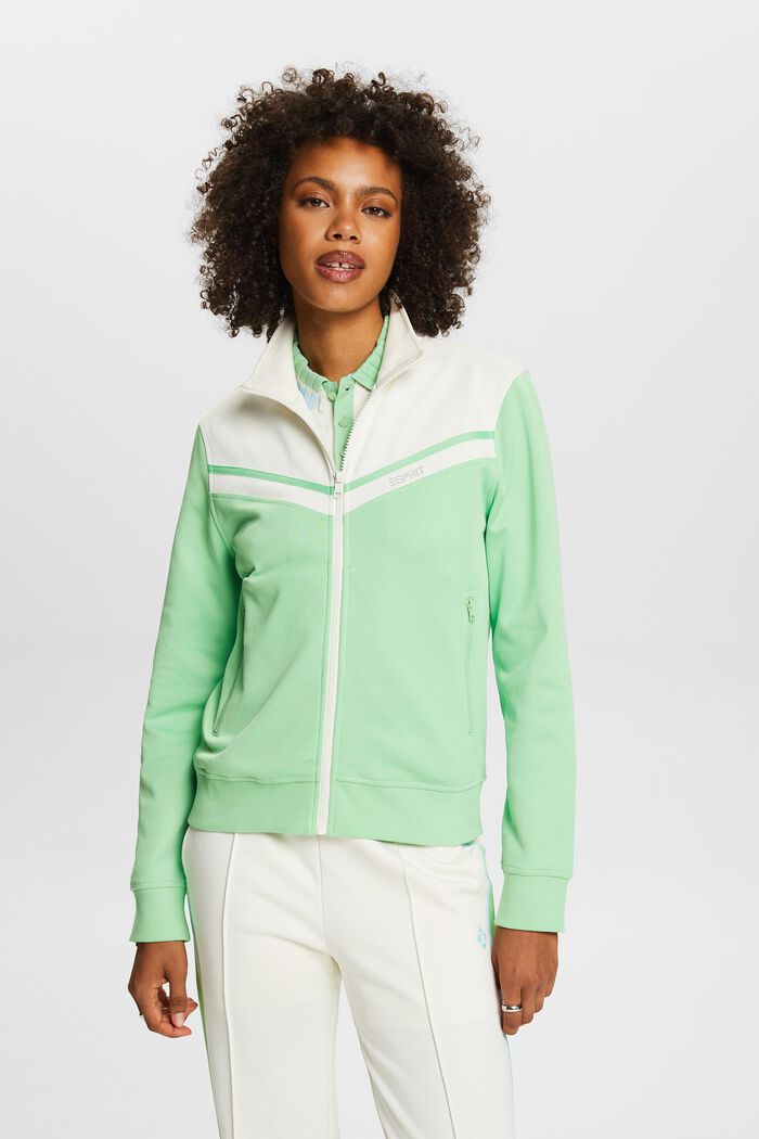Two-Tone Track Jacket, LIGHT GREEN, detail image number 0