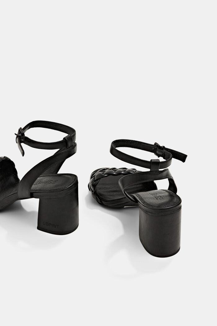 Sandals with a block heel, BLACK, detail image number 5