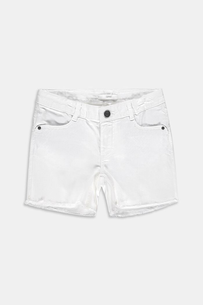 Denim shorts with an adjustable waistband