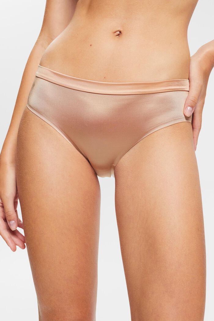 Hipster shorts with silky finish, BEIGE, detail image number 0