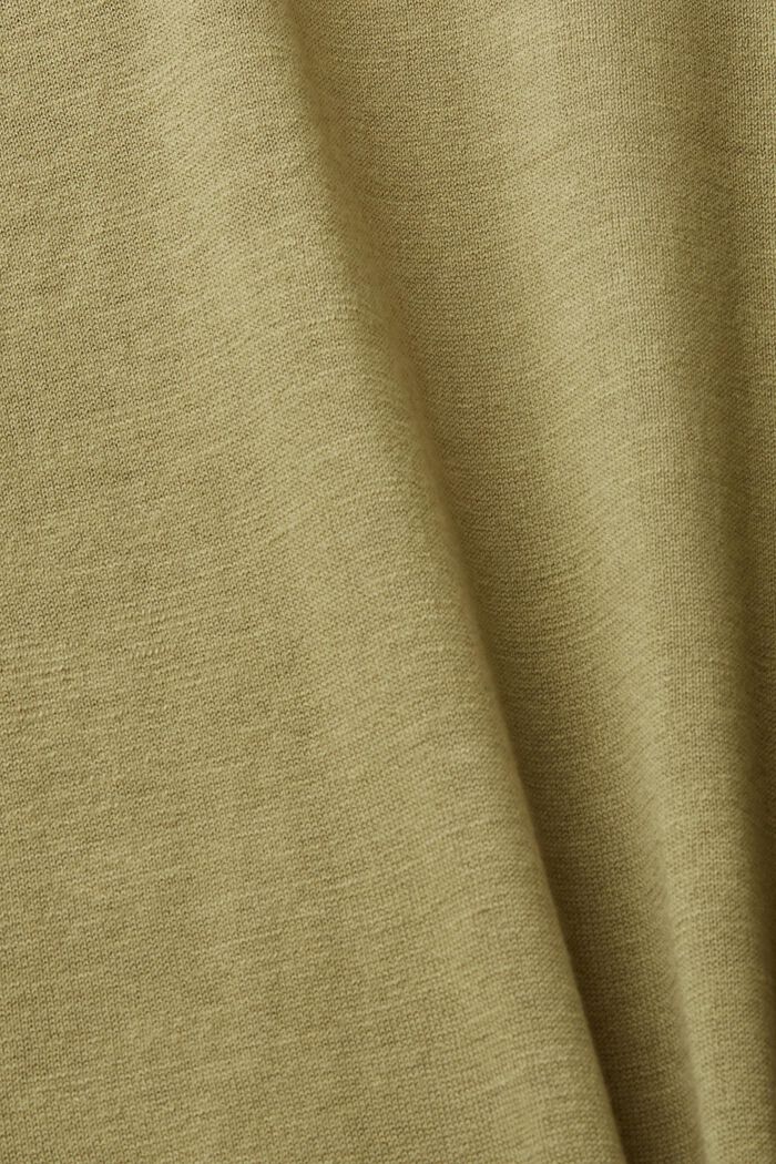 Pure cotton knit cardigan with hood, LIGHT KHAKI, detail image number 5