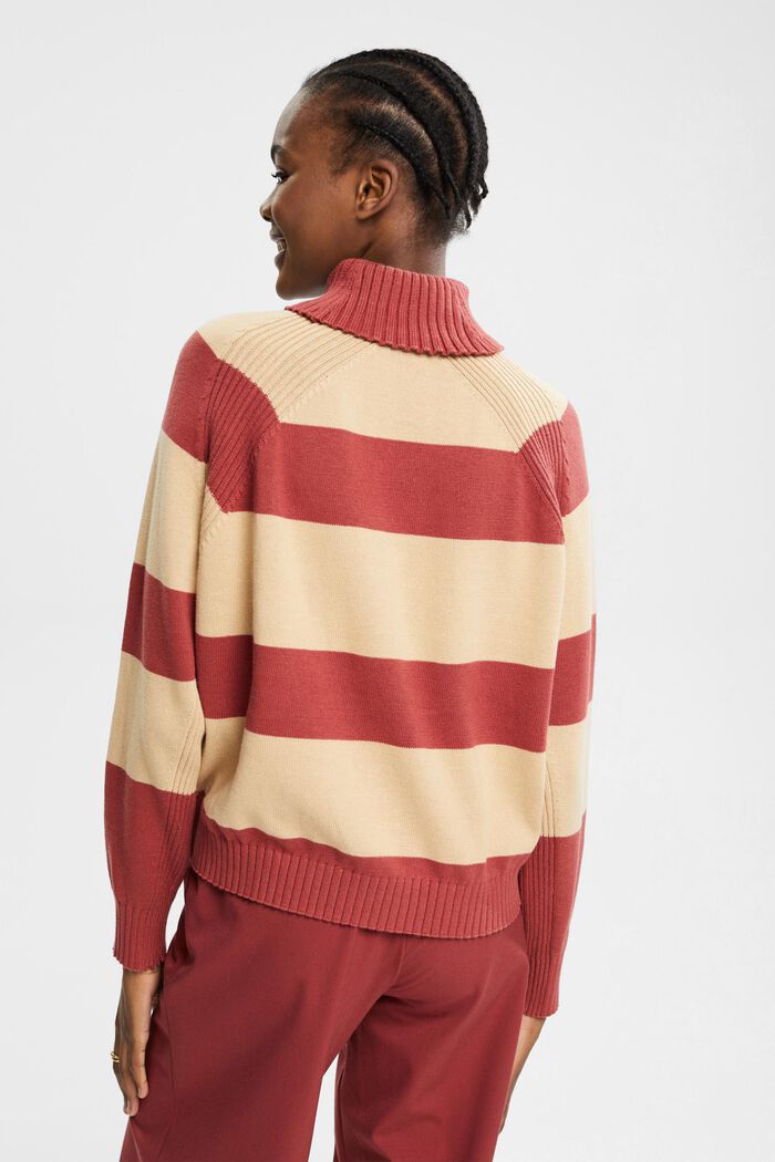 Polo neck jumper, 100% cotton, TERRACOTTA, detail image number 3