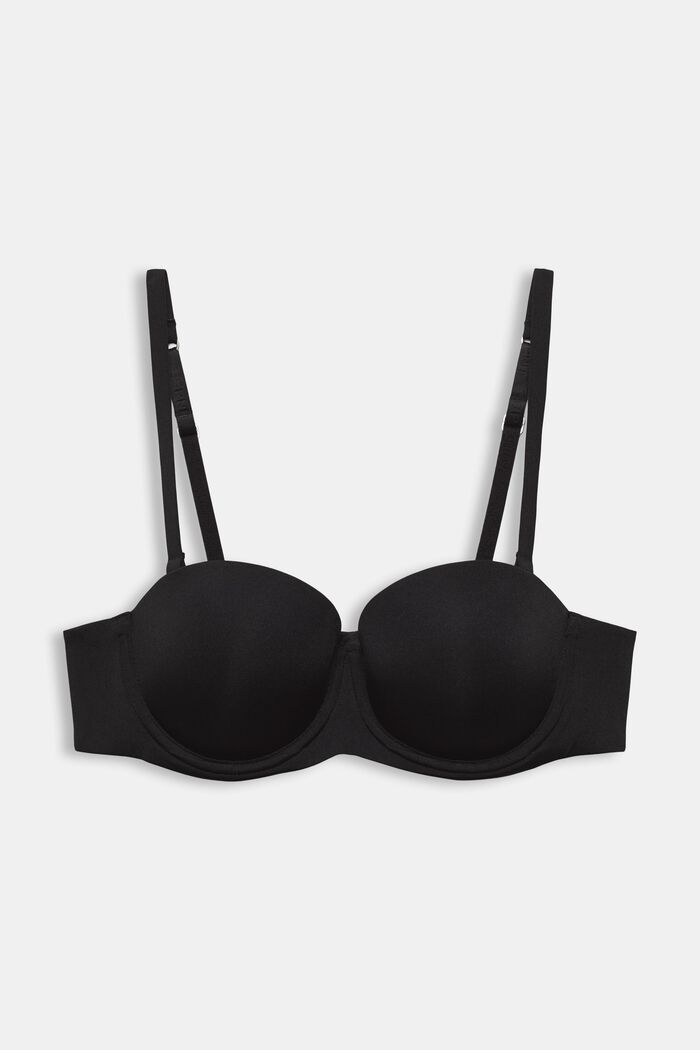 Made of recycled material: microfibre balcony bra, BLACK, overview
