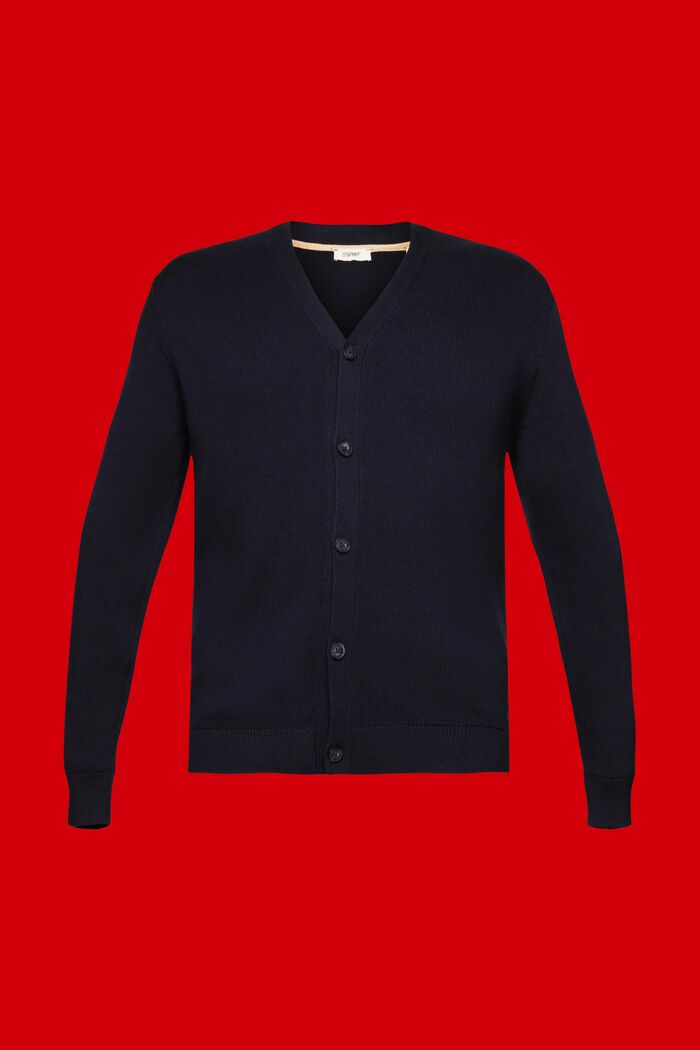 V-neck sustainable cotton cardigan, NAVY, detail image number 5