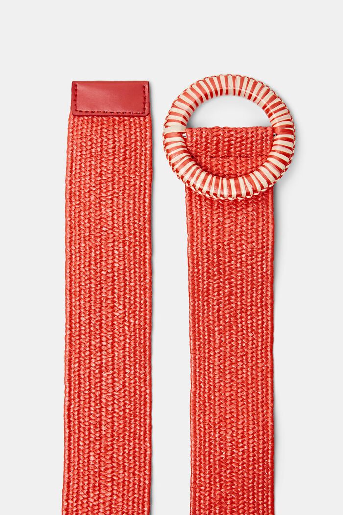 Color-Block Buckle Belt, ORANGE RED, detail image number 1