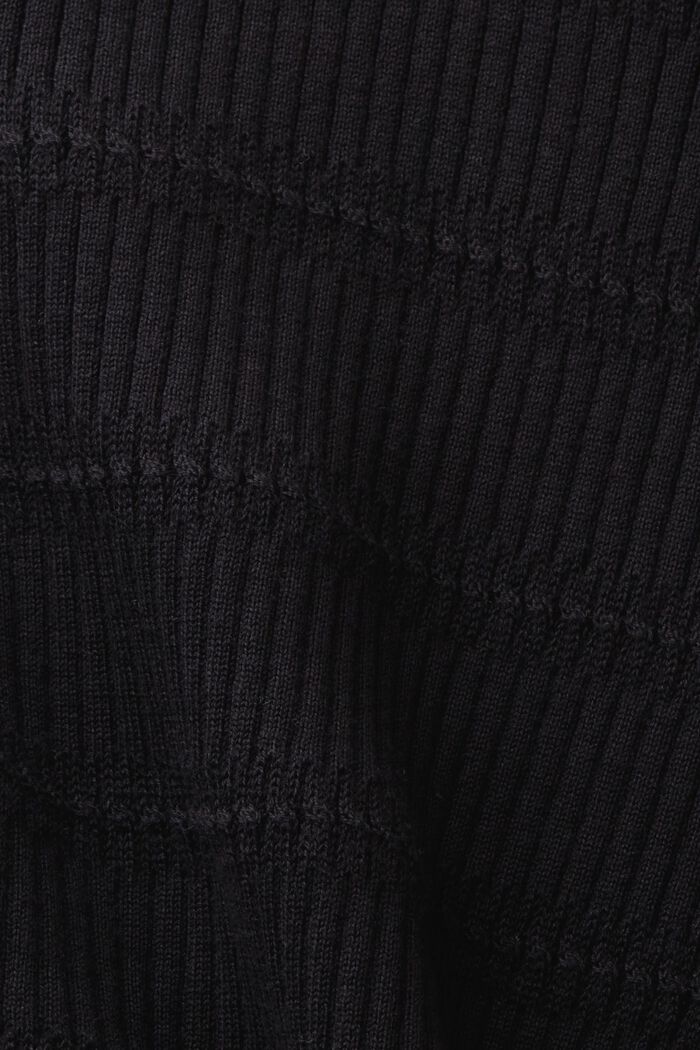 Knit Short-Sleeve Sweater, BLACK, detail image number 4