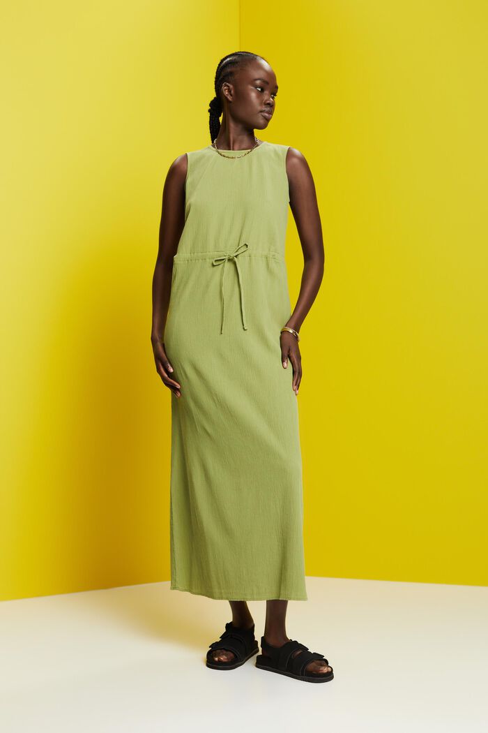 Crinkled maxi dress, PISTACHIO GREEN, detail image number 5