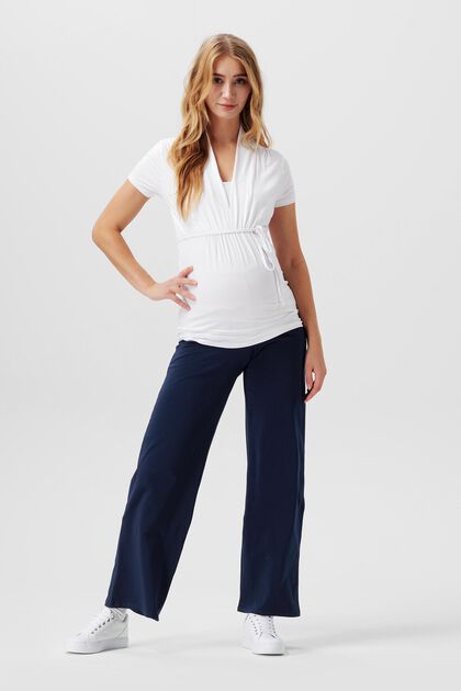 Over-the-bump jersey trousers, organic cotton
