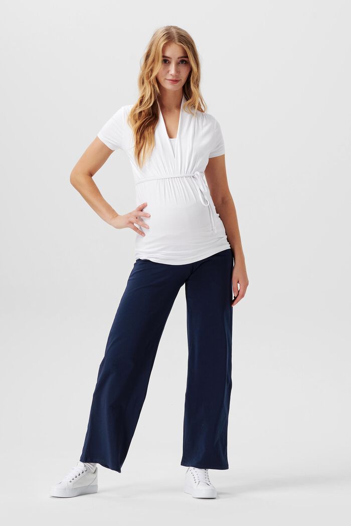 Over-the-bump jersey trousers, organic cotton, NIGHT BLUE, detail image number 0