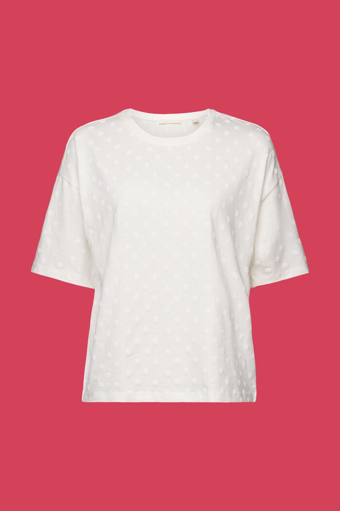 Tone-on-tone print t-shirt, 100% cotton, OFF WHITE, detail image number 6