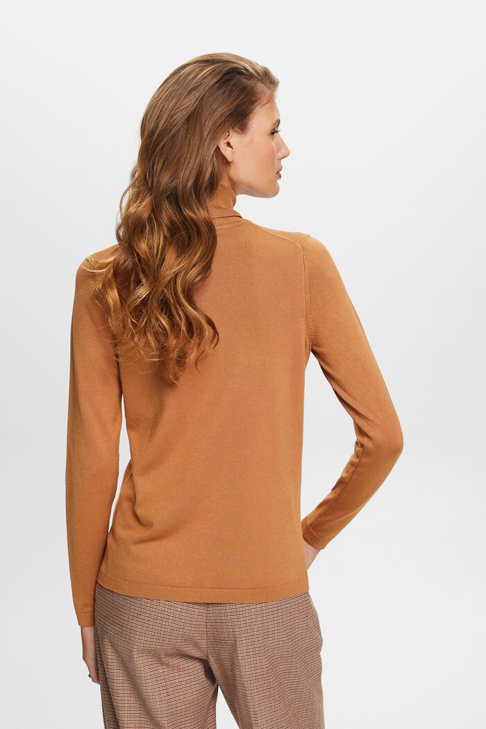 Long-Sleeve Turtleneck Sweater, CARAMEL, detail image number 3