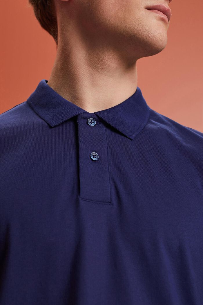 Jersey polo shirt, 100% cotton, DARK BLUE, detail image number 2