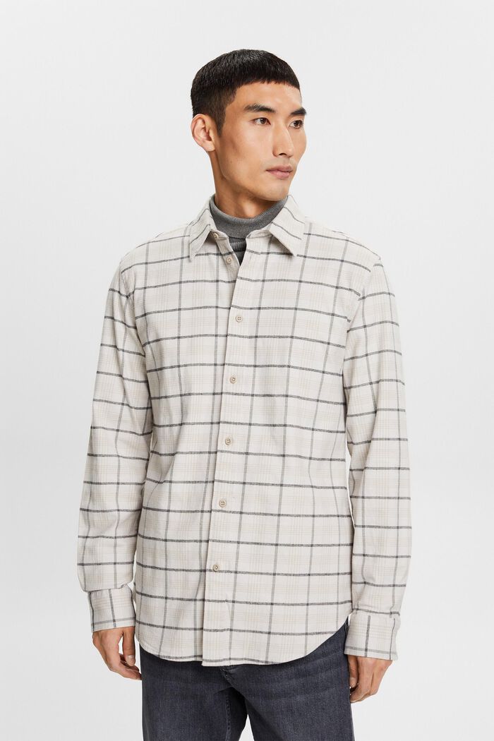 Flanell shirt with checks, WHITE, detail image number 0