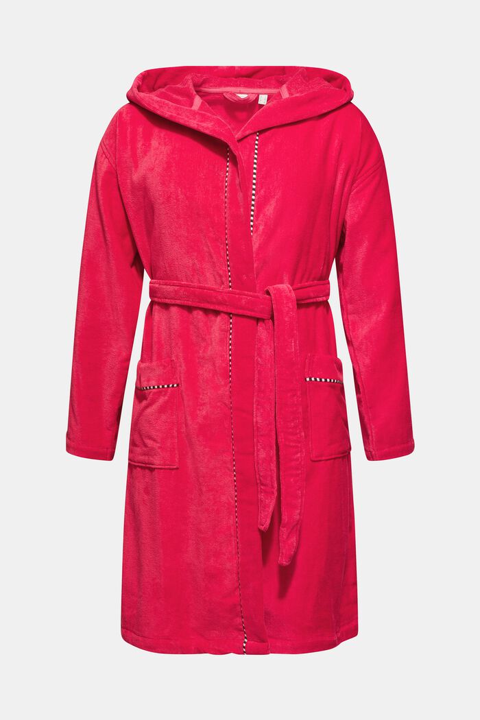 Suede bathrobe made of 100% cotton, RASPBERRY, overview